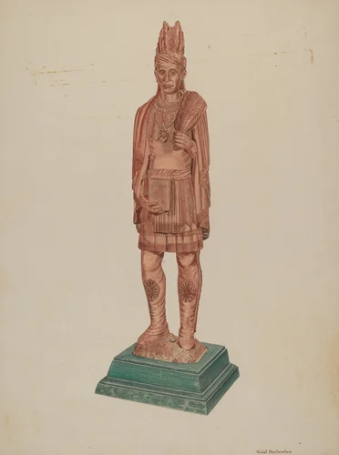 Cigar Store Indian by Violet Hartenstein, index of american design, 1941