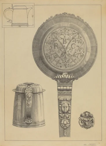 Silver Tankard by Simon Weiss, index of american design, 1935-1942