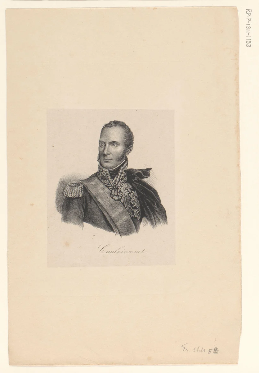 Portret van Armand-Augustin-Louis de Caulaincourt by anonymous, print, 1818-1842