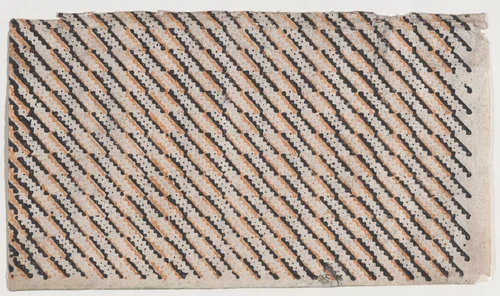 Sheet with diagonal stripe pattern by anonymous, print, 1800-1900