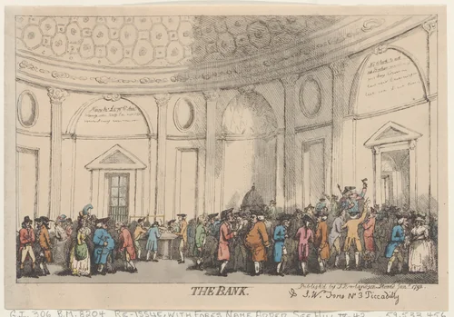 The Bank by Thomas Rowlandson, print, 1792