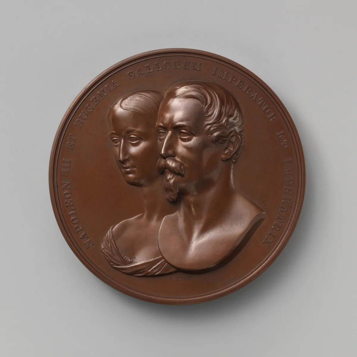 In Memory of the Visit of the Emperor and Empress of the French to the City of London, April 19, 1855 by Benjamin Wyon, metalwork, 1855