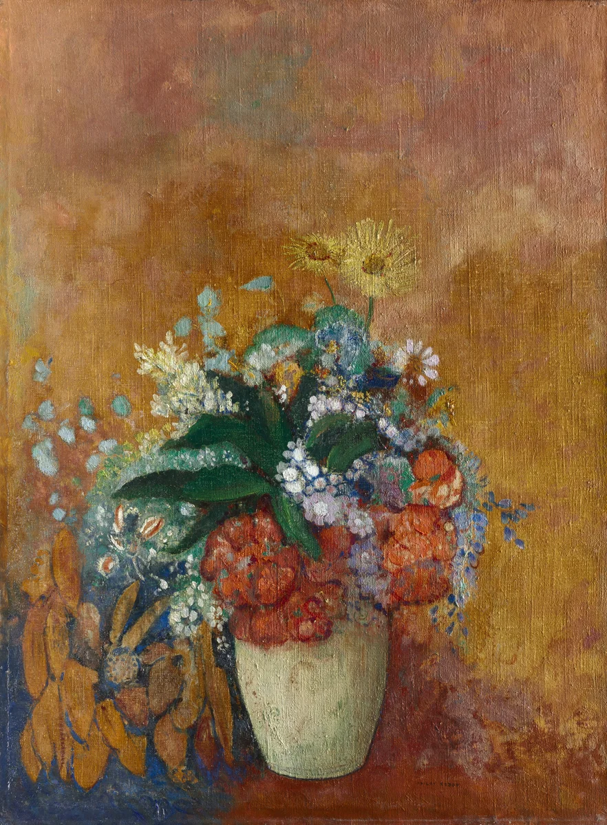 Vase of Flowers by Odilon Redon, painting, 1900-1910