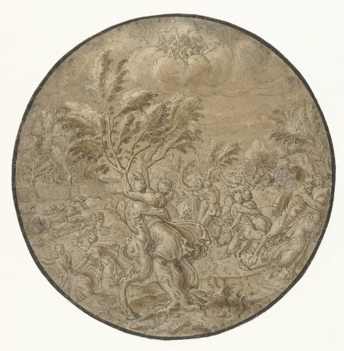 Zusters van Phaëton veranderen in populieren by anonymous, drawing, 1550-1599