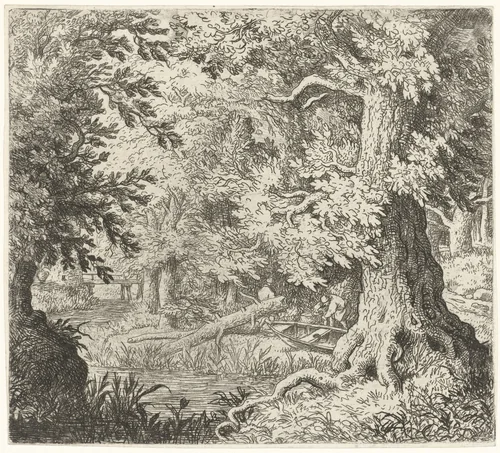 Beekje in het bos by Allaert van Everdingen, print, 1631-1675