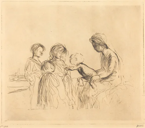La madone et les enfants (The Madonna and the Children) by Jean-Louis Forain, print, 1909