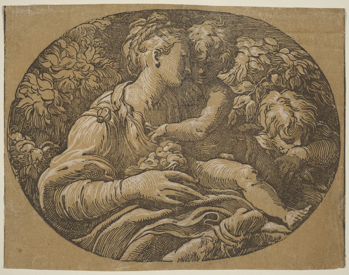 The Virgin with the Rose by Antonio da Trento, print, 1508-1550