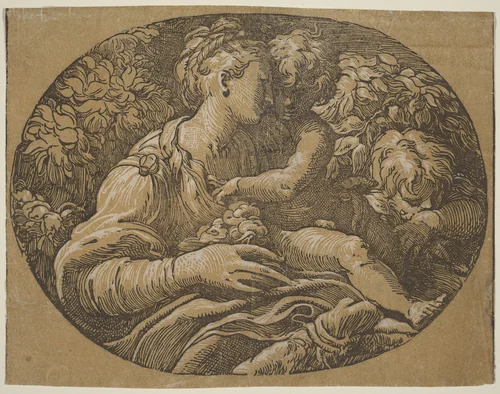 The Virgin with the Rose by Antonio da Trento, print, 1508-1550