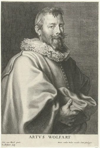 Portret van de schilder Artus Wolfaerts by Cornelis Galle, print, 1630-1654