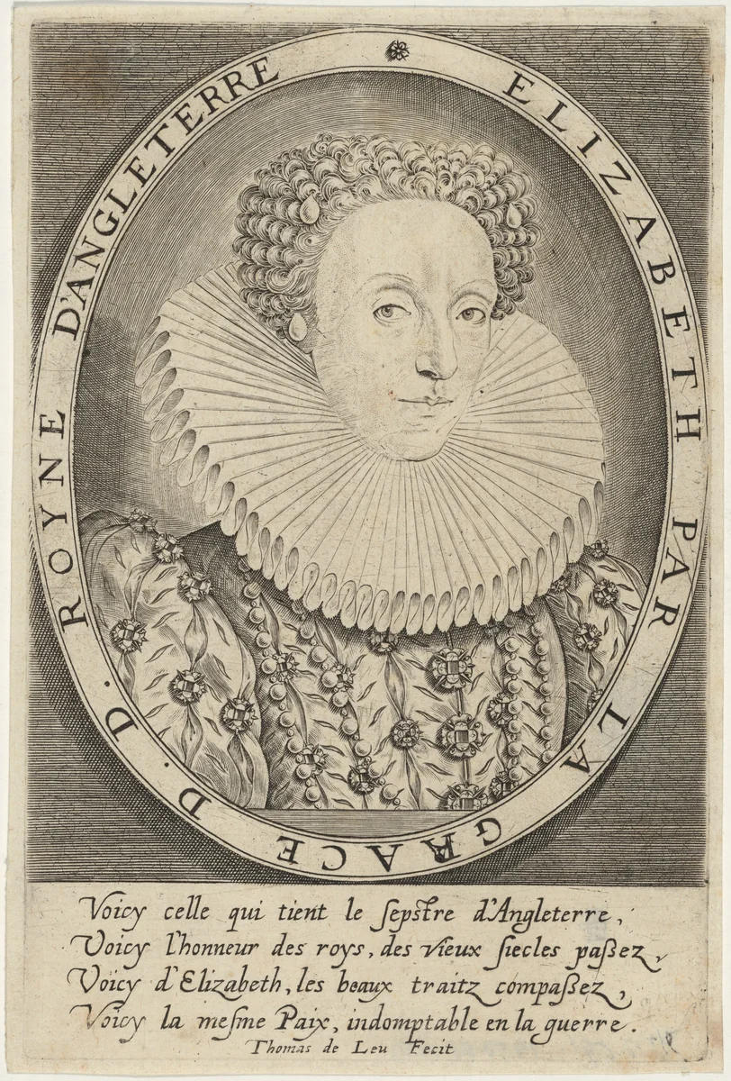 Queen Elizabeth by Thomas de Leu, print, 1589