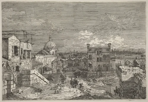 Imaginary View of Venice by Canaletto, print, 1741