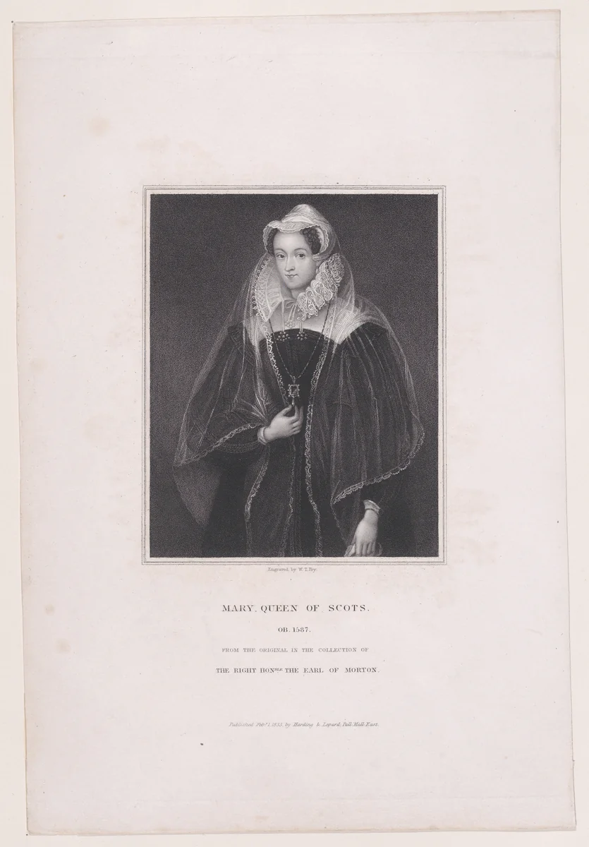 Mary, Queen of Scots by William Thomas Fry, print, 1833