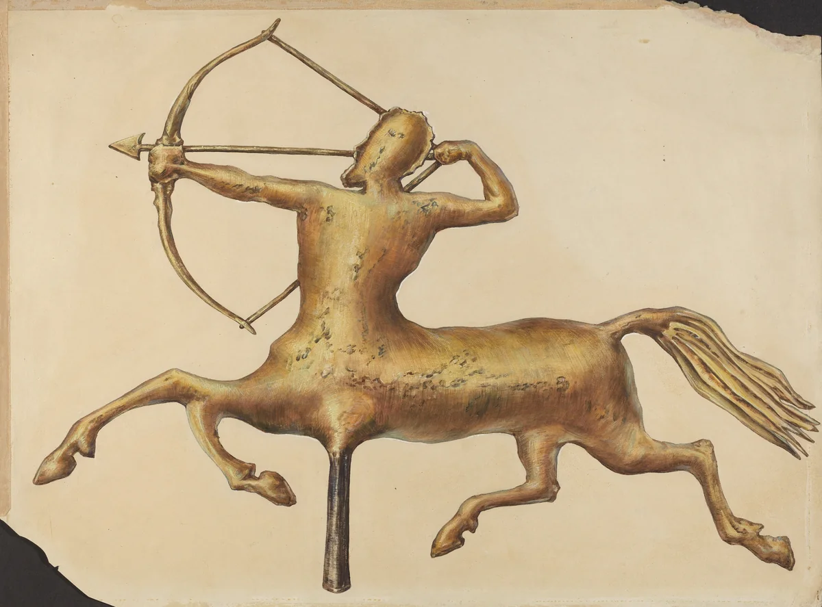Centaur Weather Vane by James McLellan, index of american design, 1938