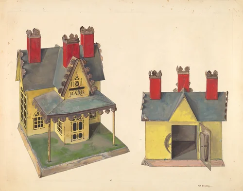 Toy Bank Building by Alf Bruseth, index of american design, 1938