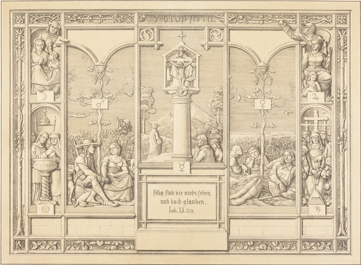 Tailpiece: Selig sind die nicht sehen und doch glauben (Blessed are those who do not by Ferdinand Olivier, print, 1823