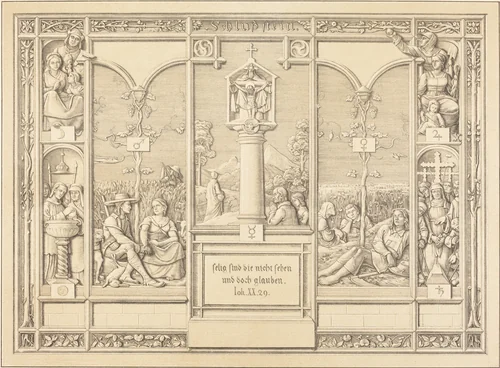 Tailpiece: Selig sind die nicht sehen und doch glauben (Blessed are those who do not by Ferdinand Olivier, print, 1823