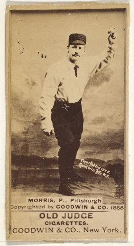 Ed Morris, Pitcher, Pittsburgh, from the Old Judge series (N172) for Old Judge Cigarettes by Goodwin & Company, photograph, 1888