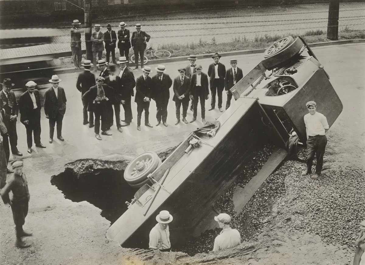 "Coal Mines Being Dug Under the Streets of Scranton, Pennsylvania" by Keystone View Company, photograph, 1920