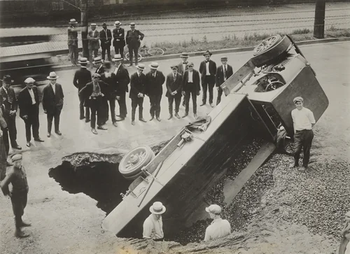 "Coal Mines Being Dug Under the Streets of Scranton, Pennsylvania" by Keystone View Company, photograph, 1920