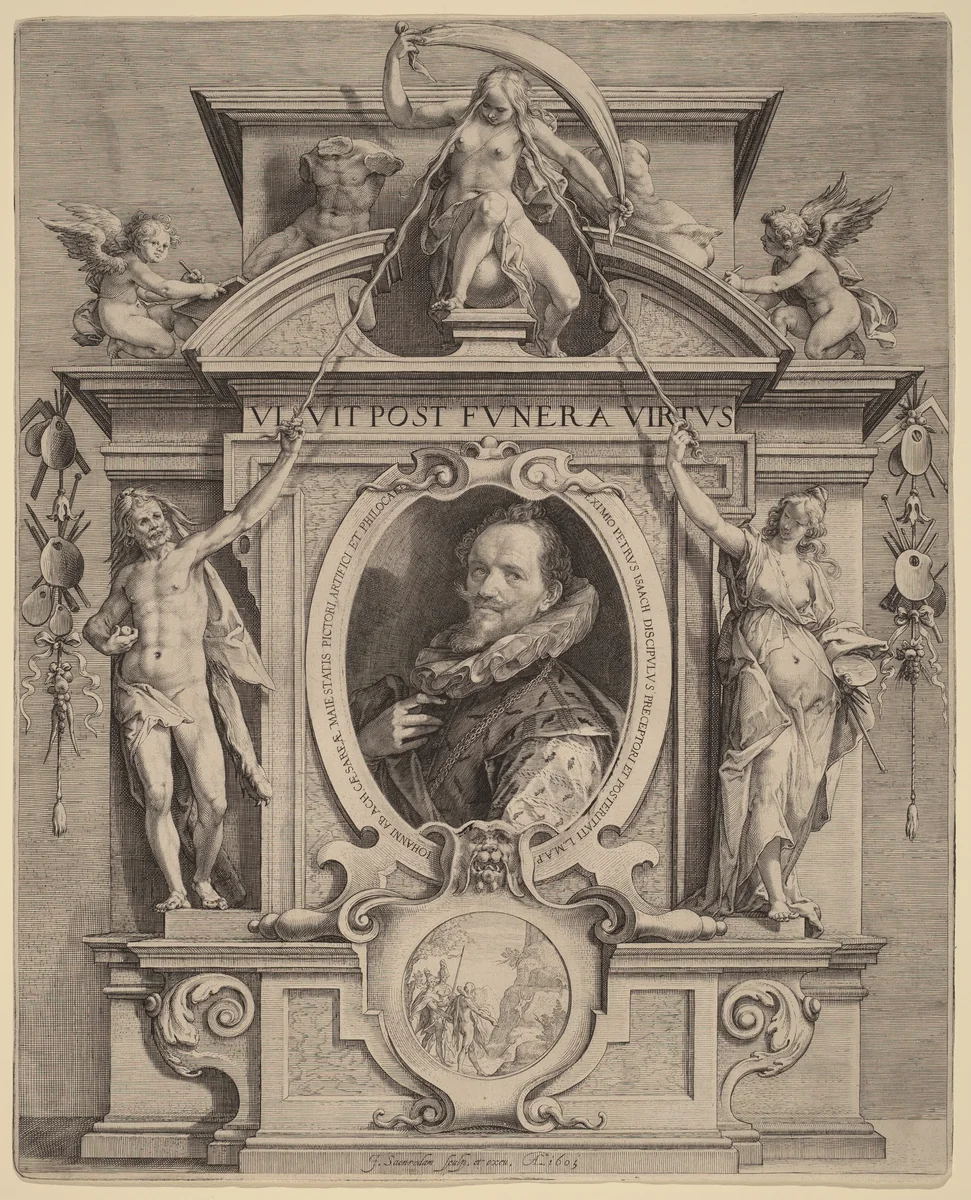 Hans van Aachen by Jan Pietersz Saenredam; Pieter Isaacz, print, 1601