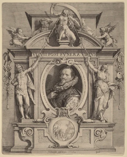 Hans van Aachen by Jan Pietersz Saenredam; Pieter Isaacz, print, 1601