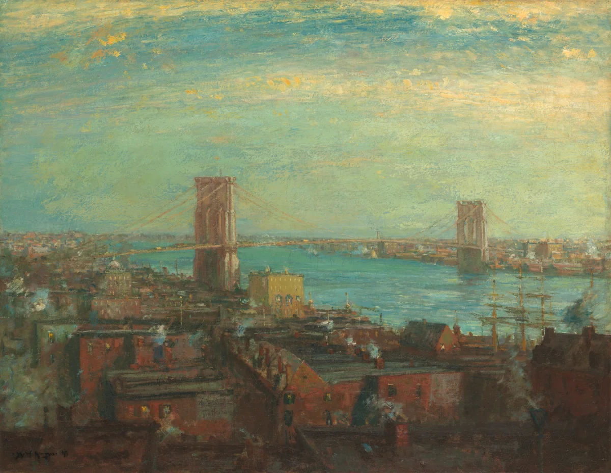 Brooklyn Bridge by Henry Ward Ranger, painting, 1899