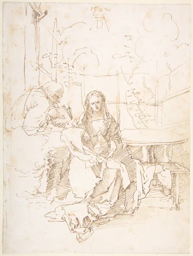 The Holy Family in an Enclosed Garden by Albrecht Dürer, drawing, 1512