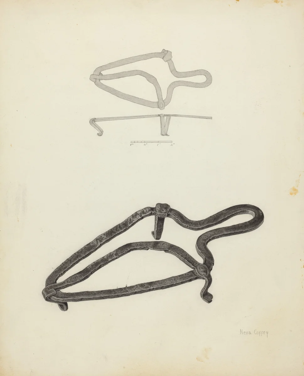 Flat Iron Holder by Neva Coffey, index of american design, 1940