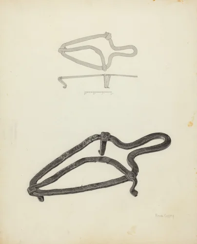 Flat Iron Holder by Neva Coffey, index of american design, 1940