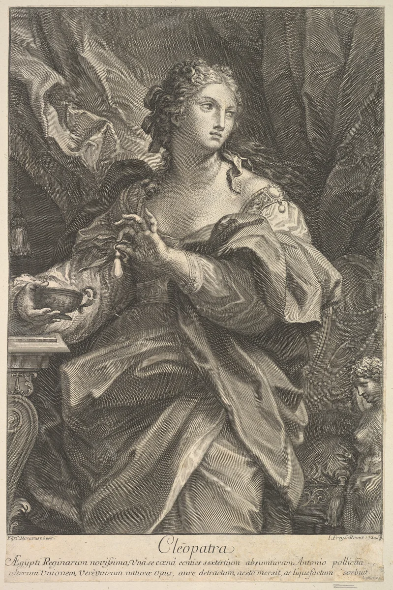 Cleopatra by Johann Jakob Frey, print, 1720