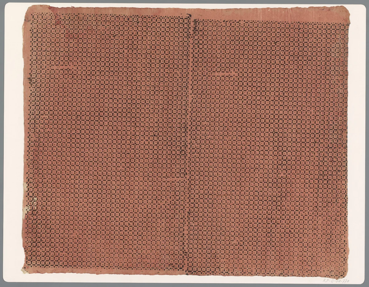 Blad met geblokt stippenpatroon by anonymous, print, 1750-1950