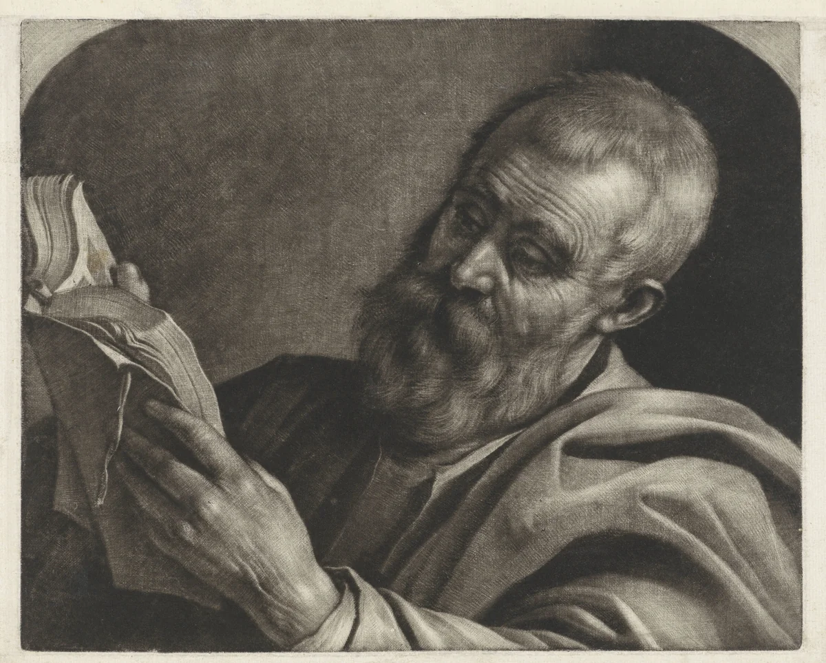 Lezende man by Wallerant Vaillant, print, 1658-1677