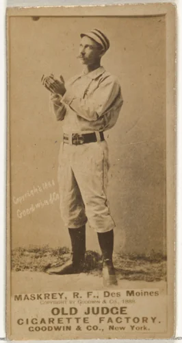 Samuel Leech Maskrey, Right Field, Des Moines Prohibitionists, from the Old Judge series (N172) for Old Judge Cigarettes by Goodwin & Company, photograph, 1888