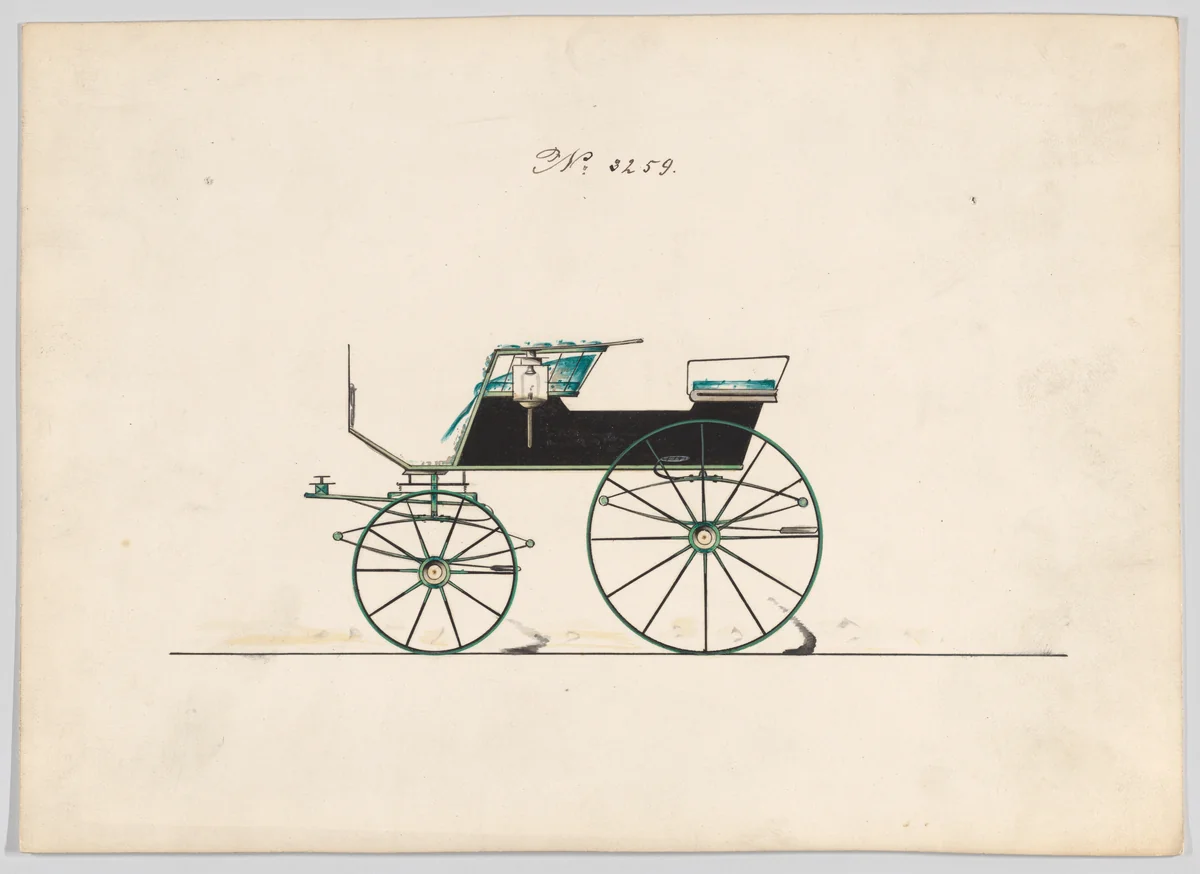 Design for T-Cart, no. 3259 by Brewster & Co., drawing, 1876