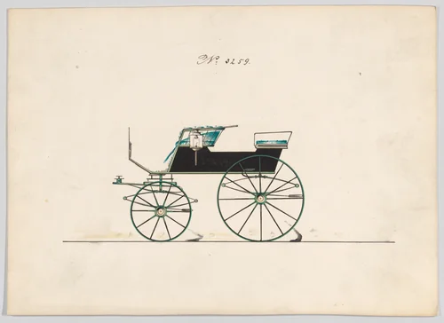 Design for T-Cart, no. 3259 by Brewster & Co., drawing, 1876