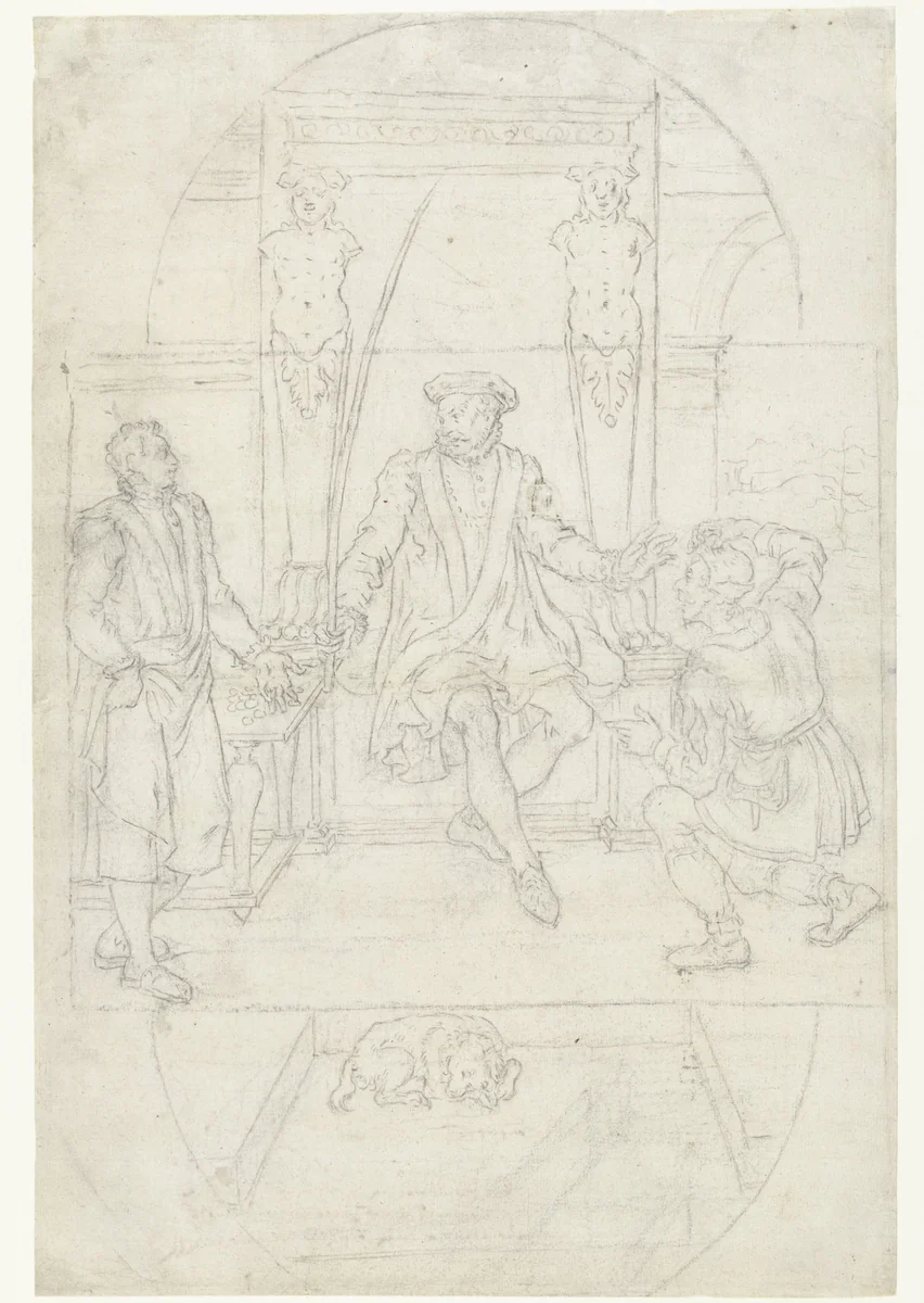 De onomkoopbare rechter by Unknown, drawing, 1565-1574