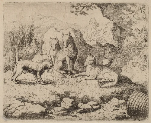 The Cat Sent as Messenger by Allart van Everdingen, print, 1645-1656