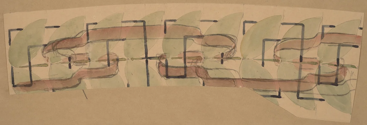Study for a Border Design by Charles Sprague Pearce, drawing, 1890-1897