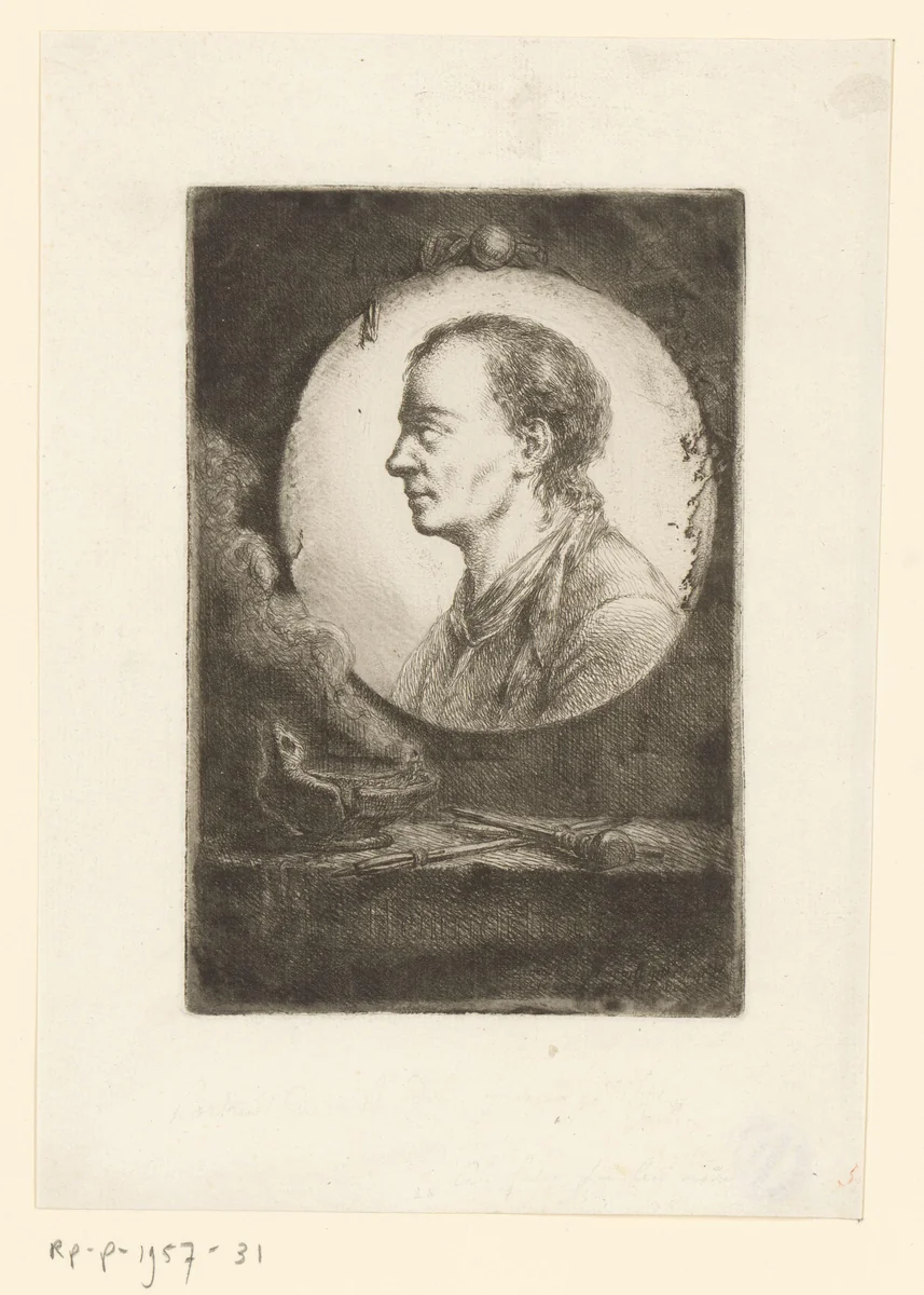 Portret van Johann Heinrich Rode by Bernhard Rode, print, 1759
