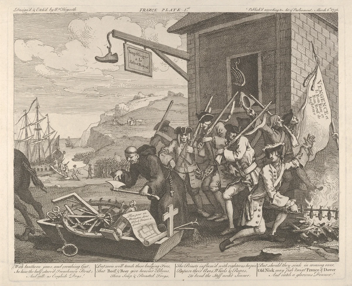 The Invasion, Plate 1: France by William Hogarth, print, 1756