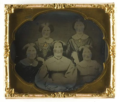 Untitled (five women) by Artist Unknown, photograph, 1850-1874