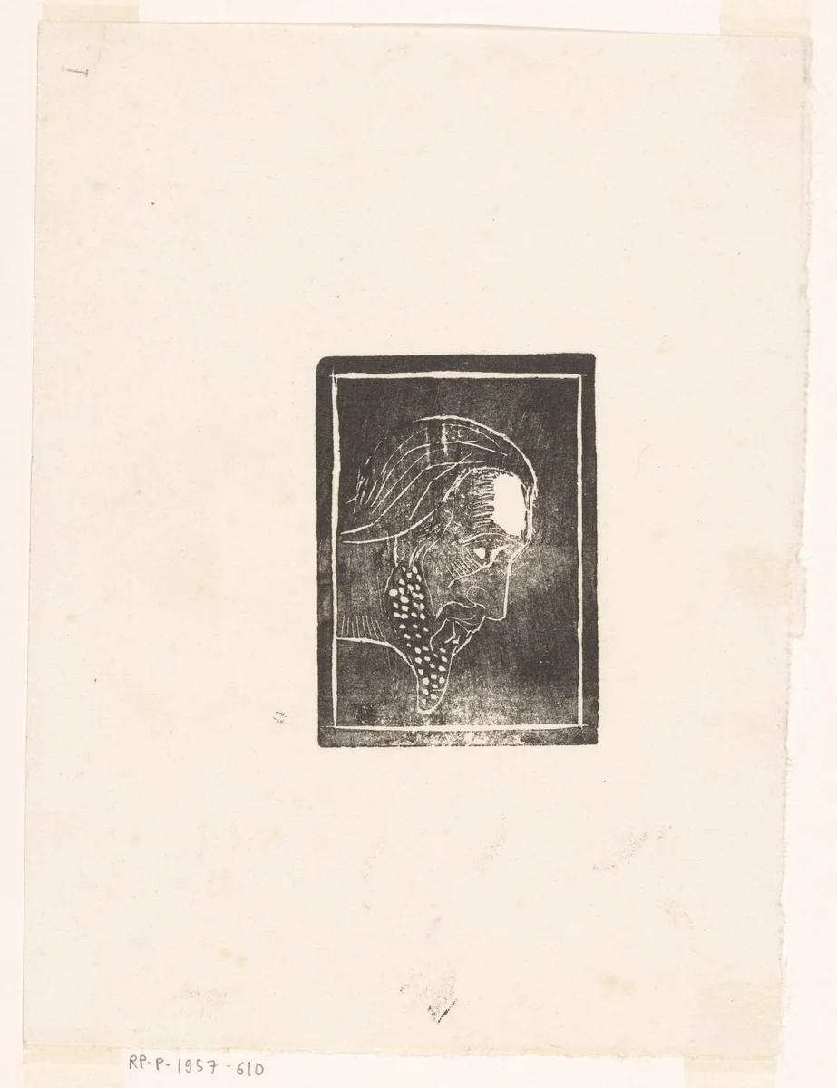 Hoofd van Christus by Lodewijk Schelfhout, print, 1891-1943