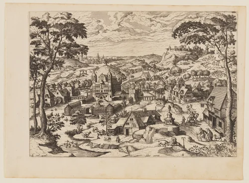 Saint Anthony Abbot, from Landscapes with Biblical Subjects and Saints by Johannes van Doetecum, print, 1557-1567
