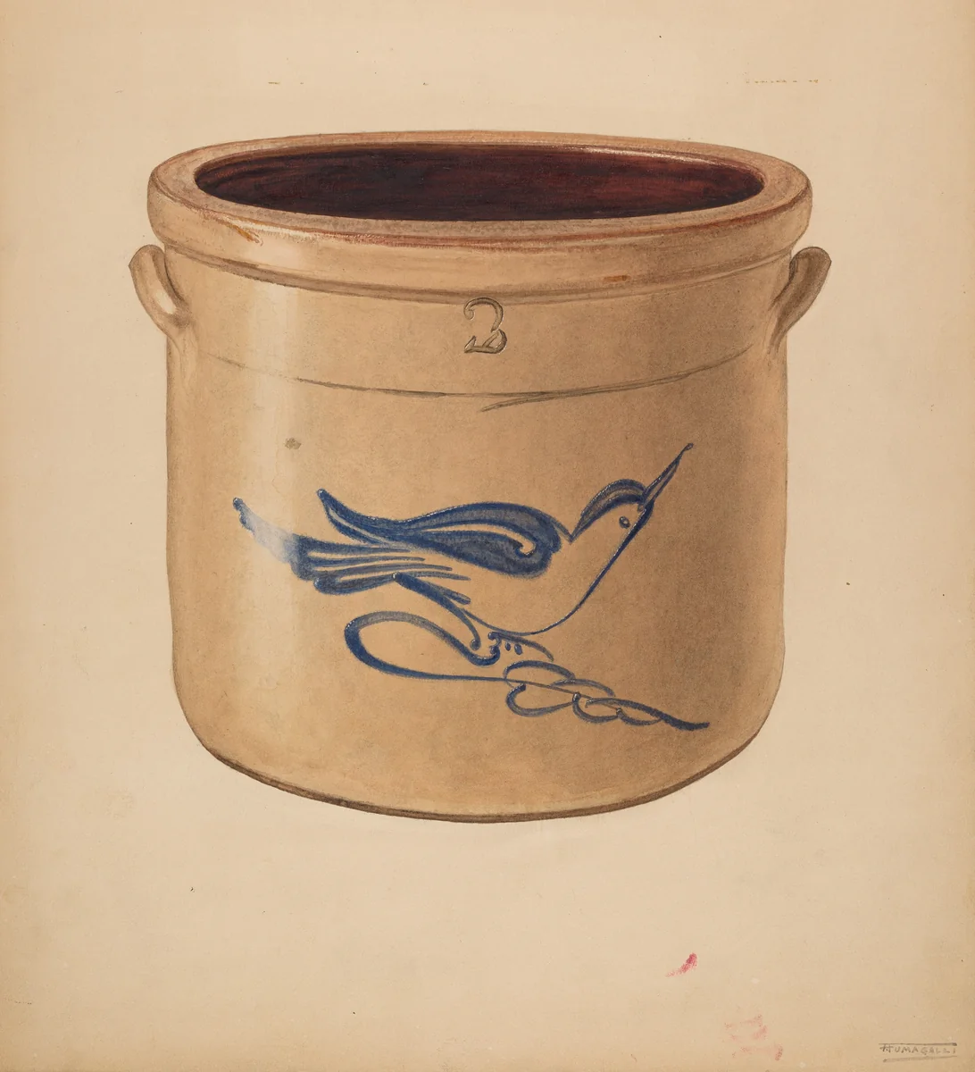 Crock by Frank Fumagalli; Yolande Delasser, index of american design, 1938