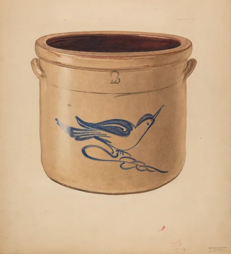 Crock by Frank Fumagalli; Yolande Delasser, index of american design, 1938