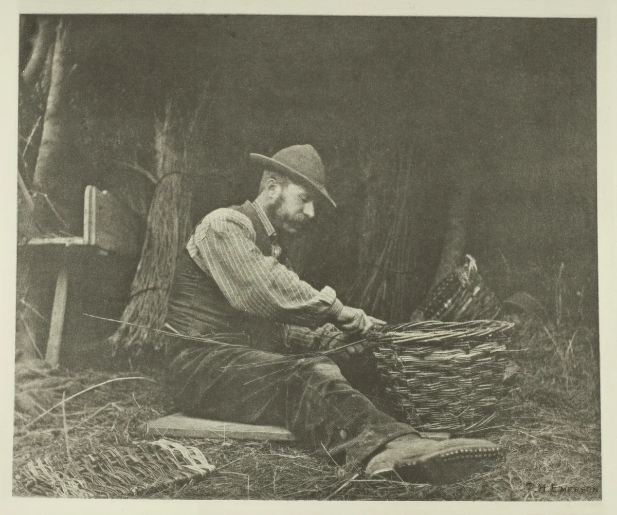 The Basket-Maker (Norfolk) by Peter Henry Emerson, print, 1883-1887