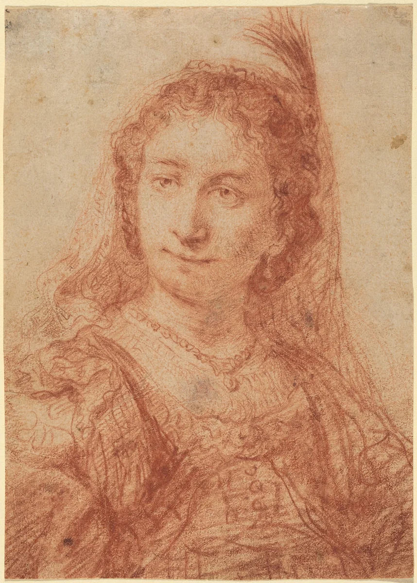 Saskia by Govaert Flinck, drawing, 1615-1660