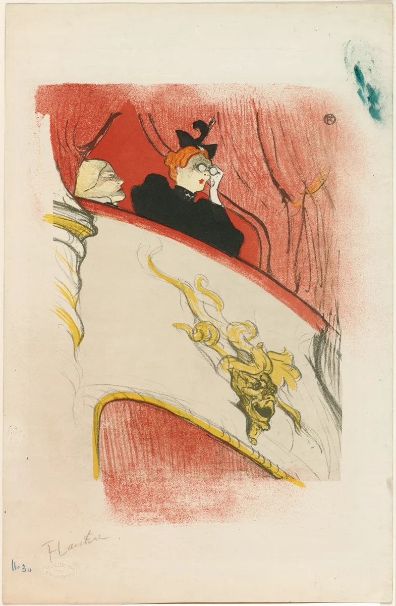 The Loge with the Gilded Mask by Henri de Toulouse-Lautrec, print, 1893