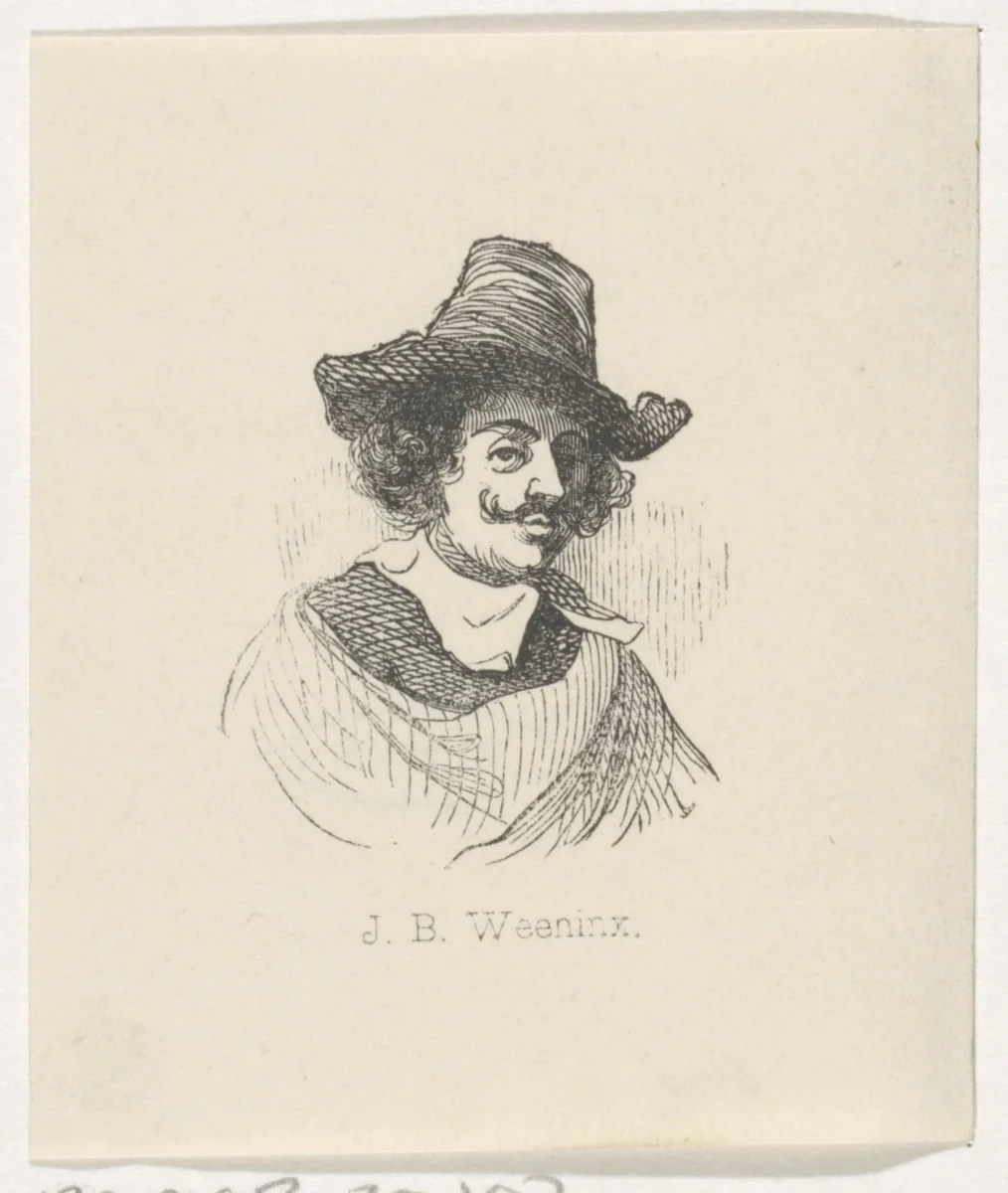 Portret van Jan Baptist Weenix by Coenraad Hamburger, print, 1842-1843