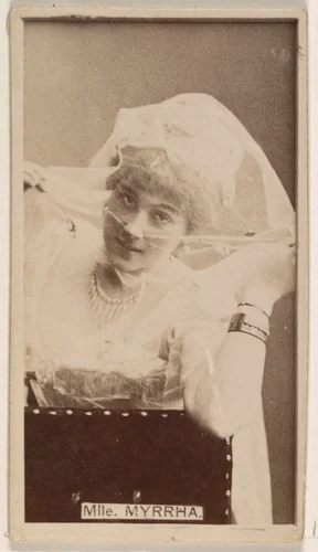 Mlle. Myrrha, from the Actresses series (N245) issued by Kinney Brothers to promote Sweet Caporal Cigarettes by Kinney Brothers Tobacco Company, photograph, 1890